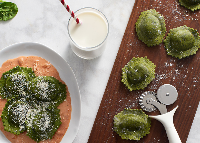 3 Cheese Spinach Ravioli in a Shallot Cream Sauce Featured Image