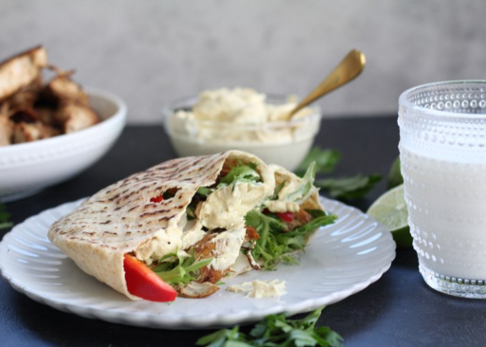 Chicken Pita Sandwiches with Yogurt Curry Sauce Featured Image