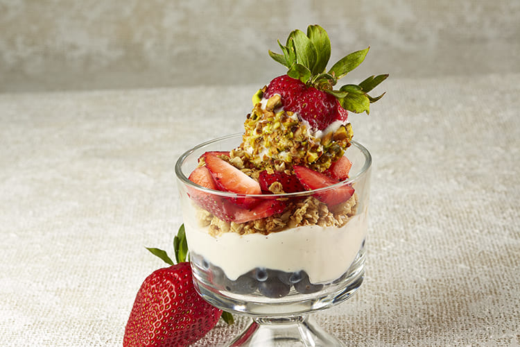 Yogurt and Berry Parfait with White Chocolate Strawberry Featured Image