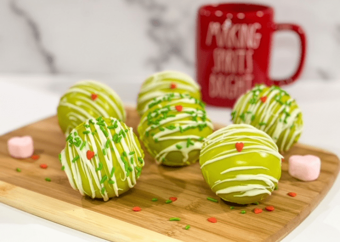 Grinchy Hot Cocoa Bombs Featured Image