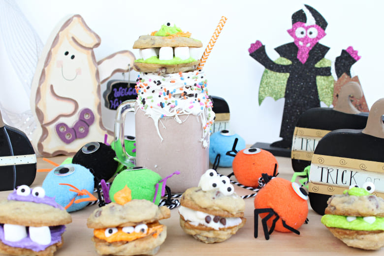 Monster Cookies Served with a Chocolate Milkshake Featured Image