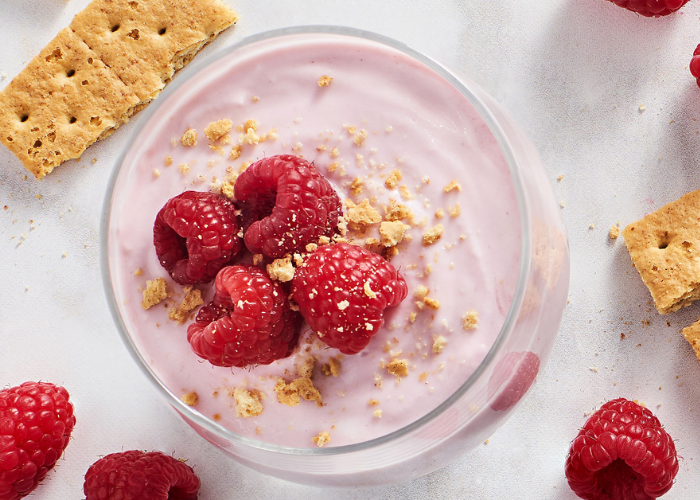 Raspberry Yogurt and Cheesecake Parfait Trifle Featured Image