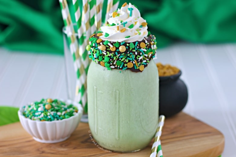 St. Patrick’s Day Mint Chocolate Chip Milkshake Featured Image