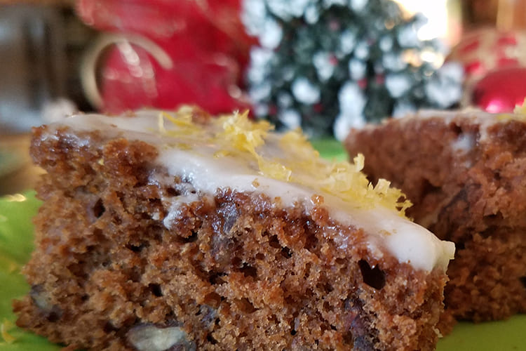 Gingerbread Pecan Bars with Lemon Buttercream Glaze Featured Image