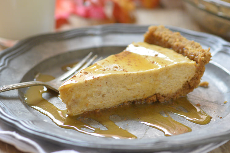 Pumpkin Cream Pie with Caramel Sauce Featured Image